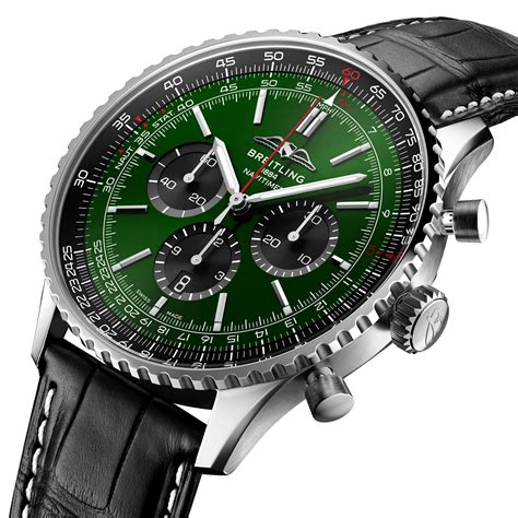 breitling men's navitimer1 b01 chronograph 46 with black crocodile strap|breitling navitimer 46 automatic chrono.